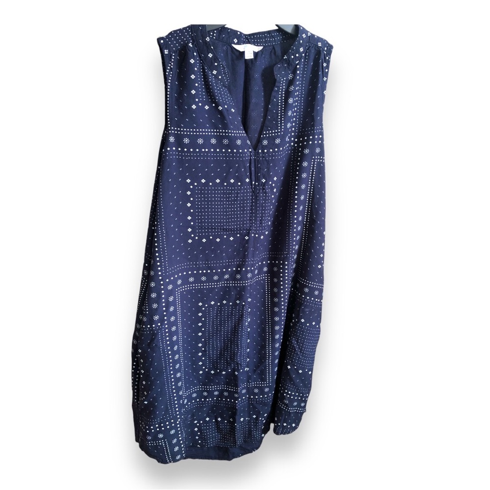 Time and Tru Navy Blue Dress Flowy Dress with Pockets